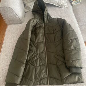 New York & Company Dark Green Puffer Jacket